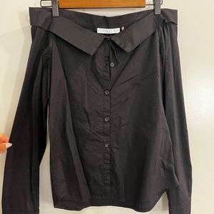 Off The Shoulder Button Down Blouse